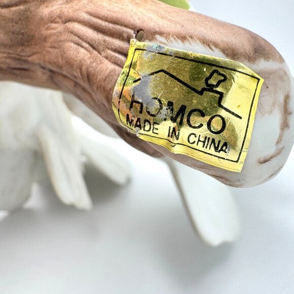 Homco Ceramic Courtship Love White Dove Birds Sitting on a Branch Figurine Vtg - Picture 5 of 13